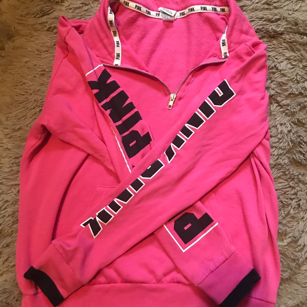 PINK hot pink sweatshirt with zipper